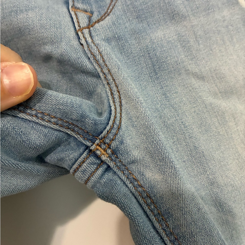 Express Blue Skinny Legging Mid Rise Distressed Jeans Womens 2R - Picture 8 of 11